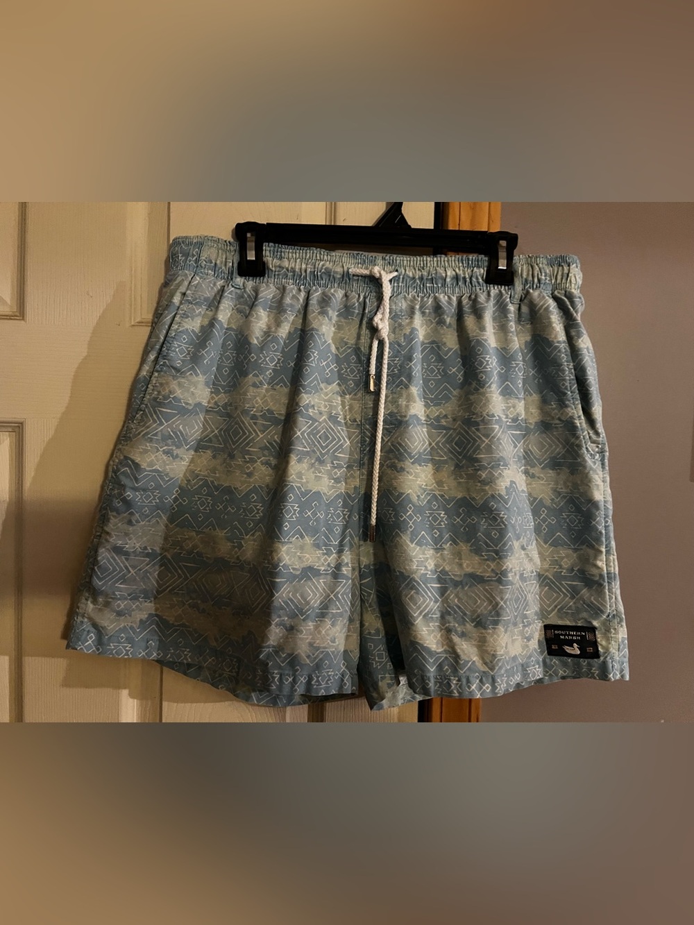 Southern Marsh Light Blue Swim Trunks, size large